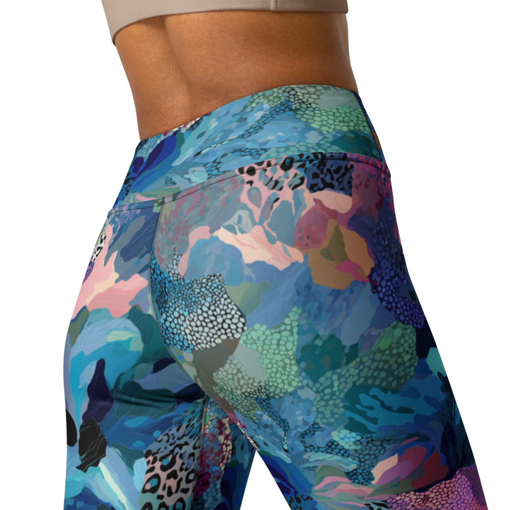 Camo Crush on Blue Yoga Leggings