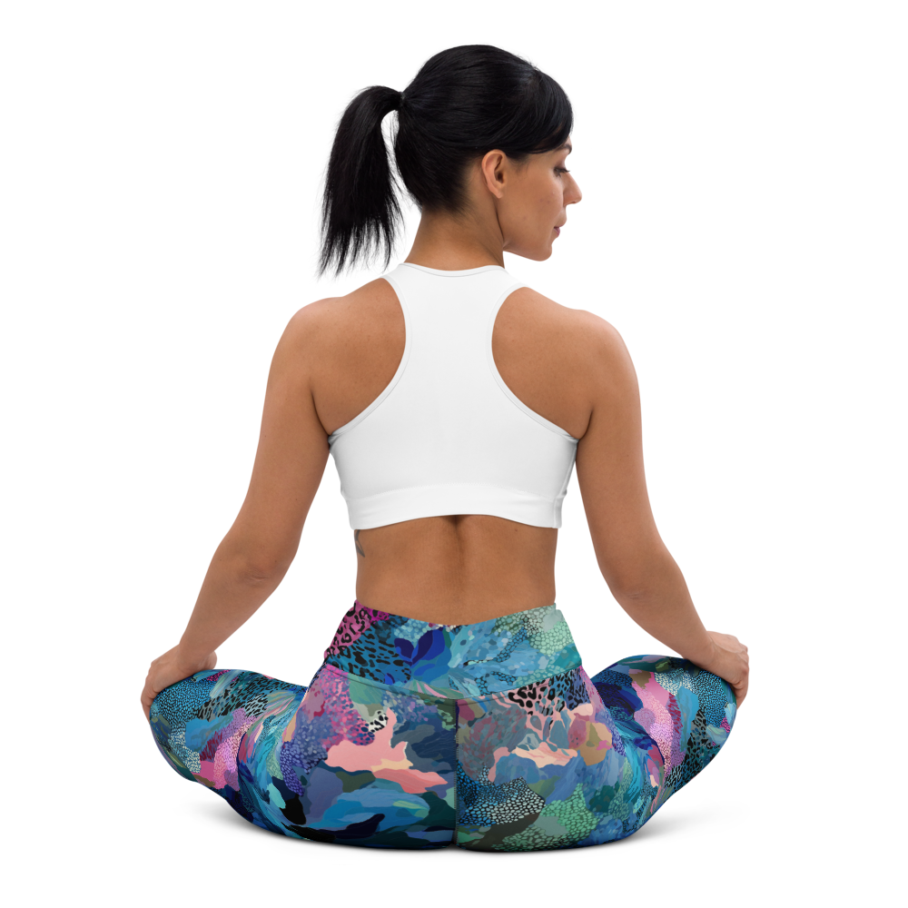 Camo Crush on Blue Yoga Leggings