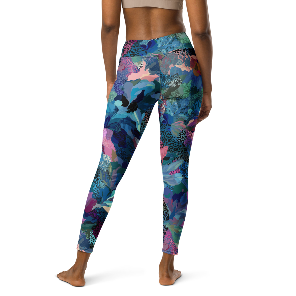 Camo Crush on Blue Yoga Leggings