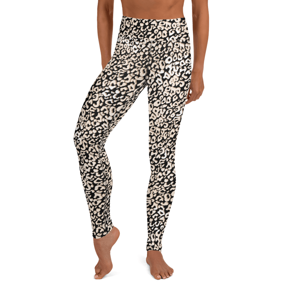 Dark Leopardy Leggings with high-waisted design and bold dark leopard print.