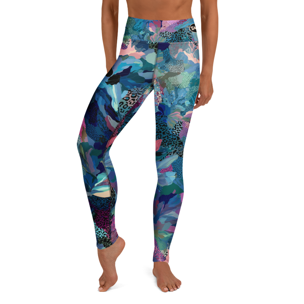 Camo Crush on Blue Yoga Leggings