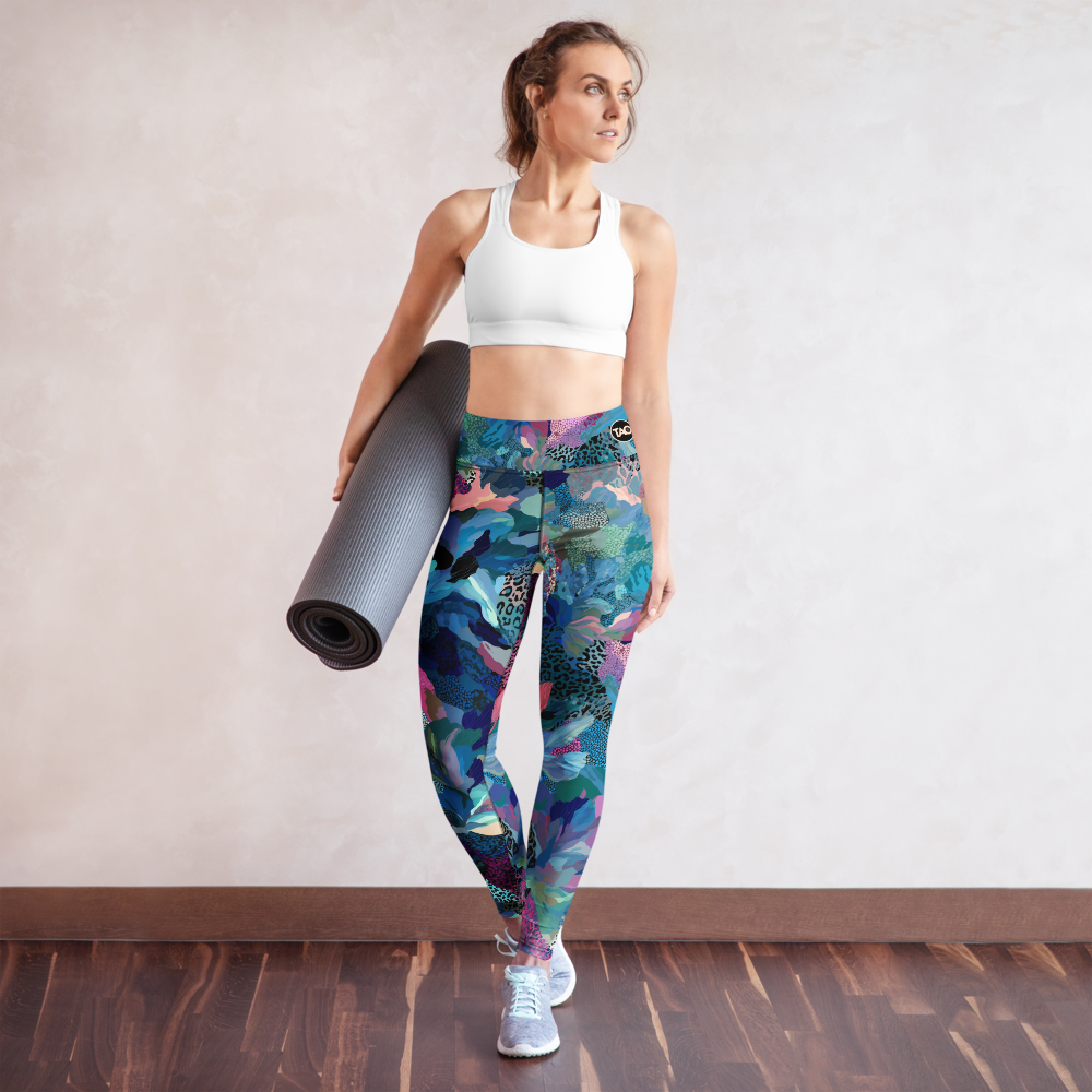 Camo Crush on Blue Yoga Leggings