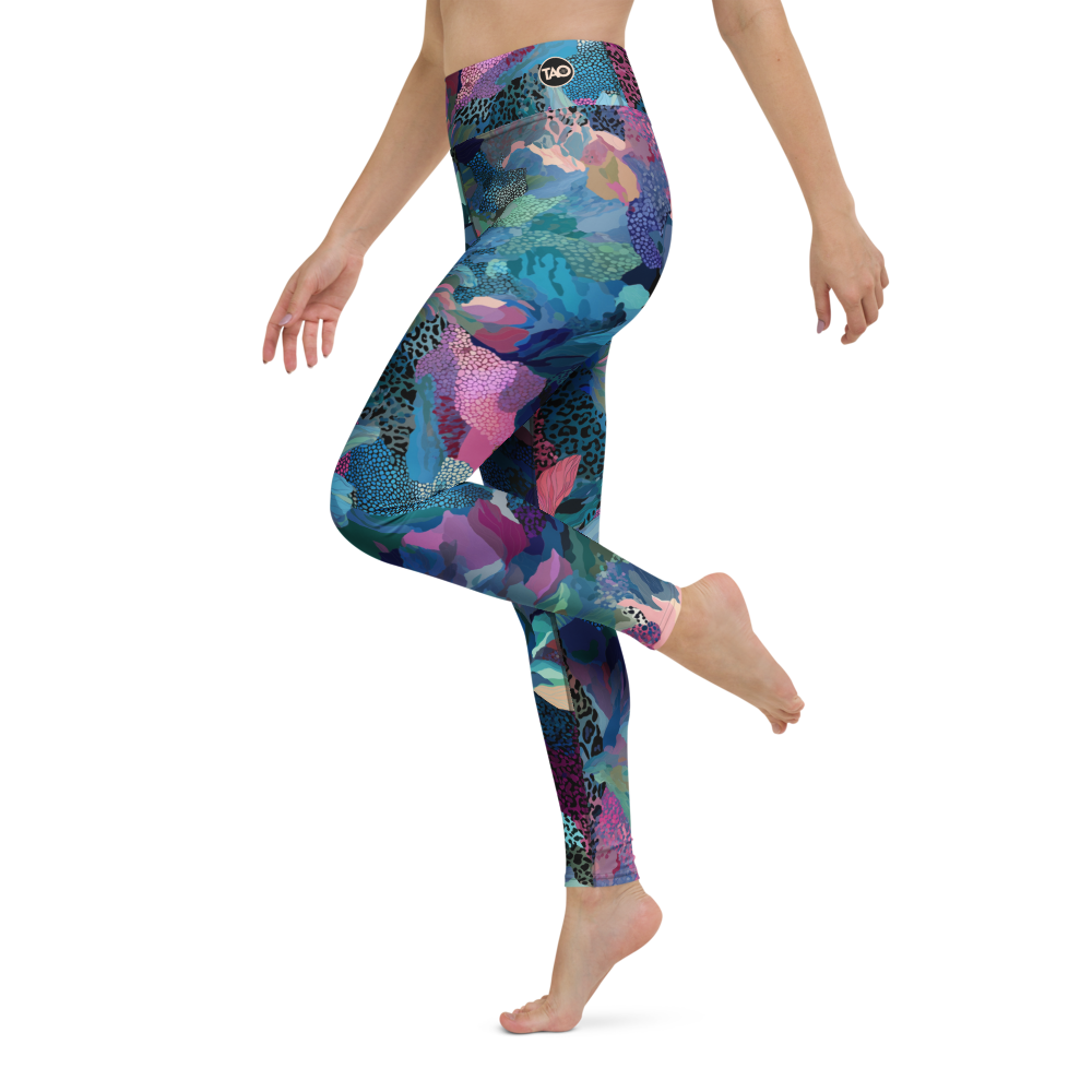 Camo Crush on Blue Yoga Leggings