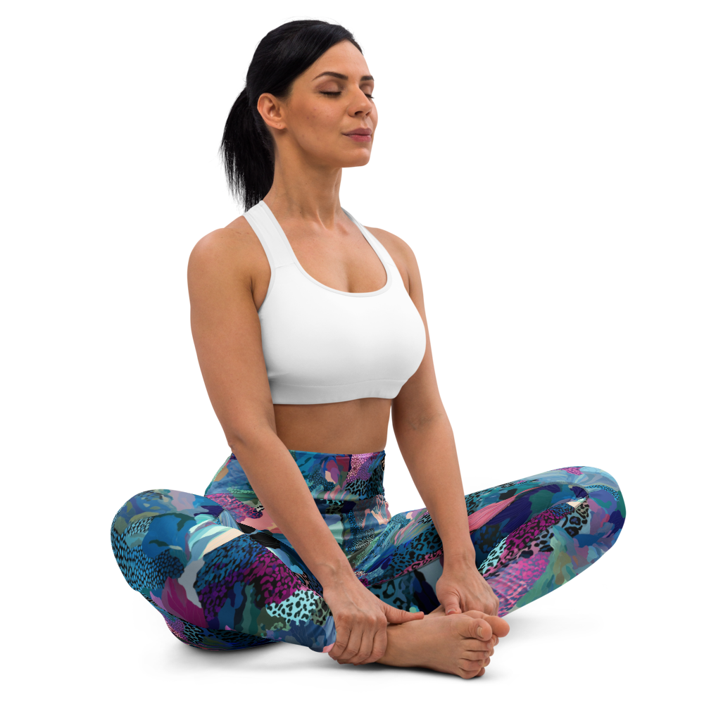 Camo Crush on Blue Yoga Leggings
