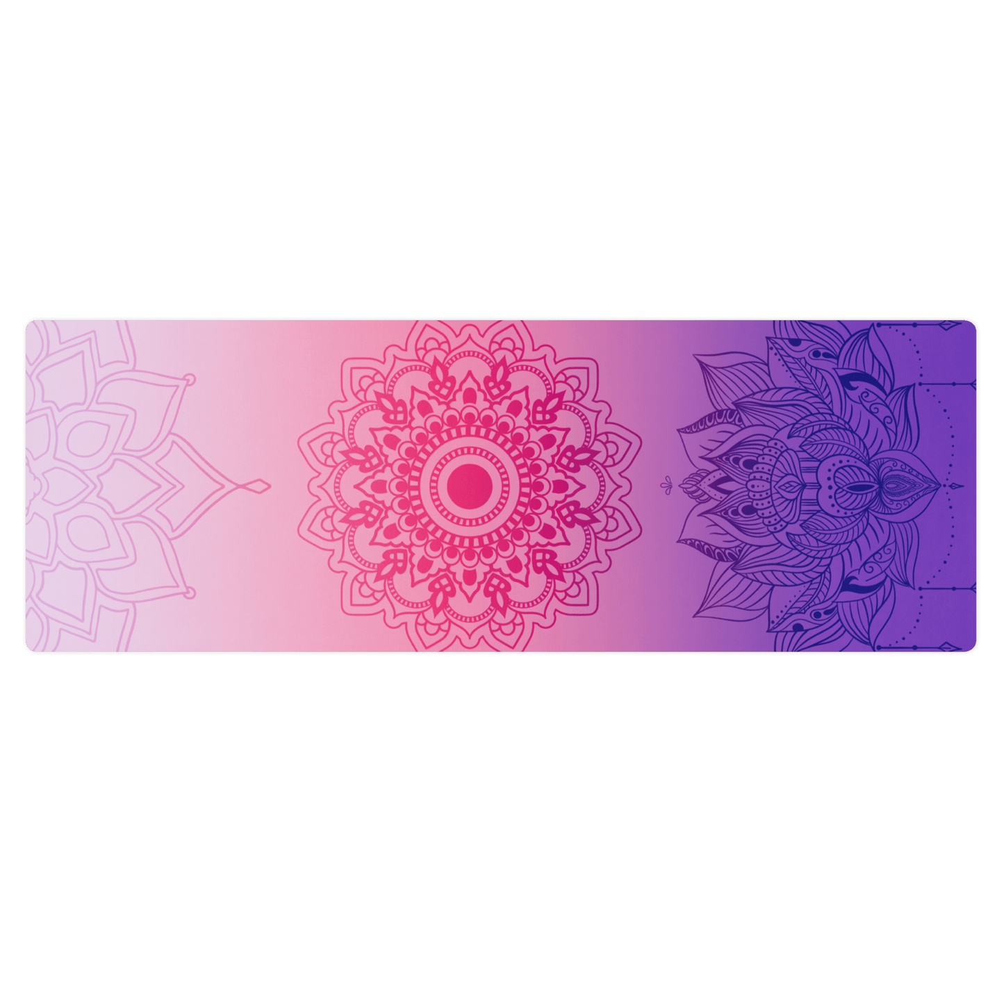 Pink yoga mat with sacred mandala print, designed for comfort, grip, and mindful movement — a grounding and spiritual accessory for yoga, meditation, and wellness rituals.