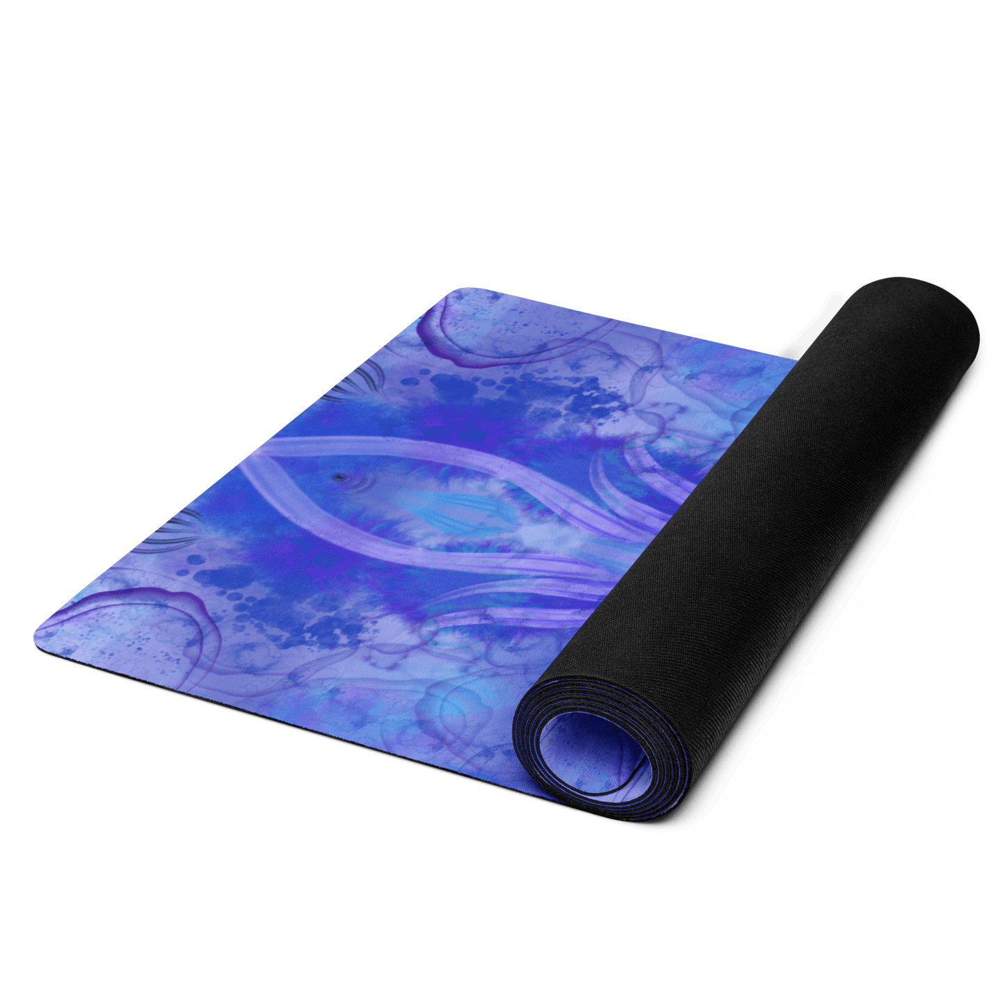 Colorful yoga mat featuring a kaleidoscopic mandala and sacred geometric design, perfect for yoga, meditation, or stretching — a vibrant and spiritual tool for mindful movement.