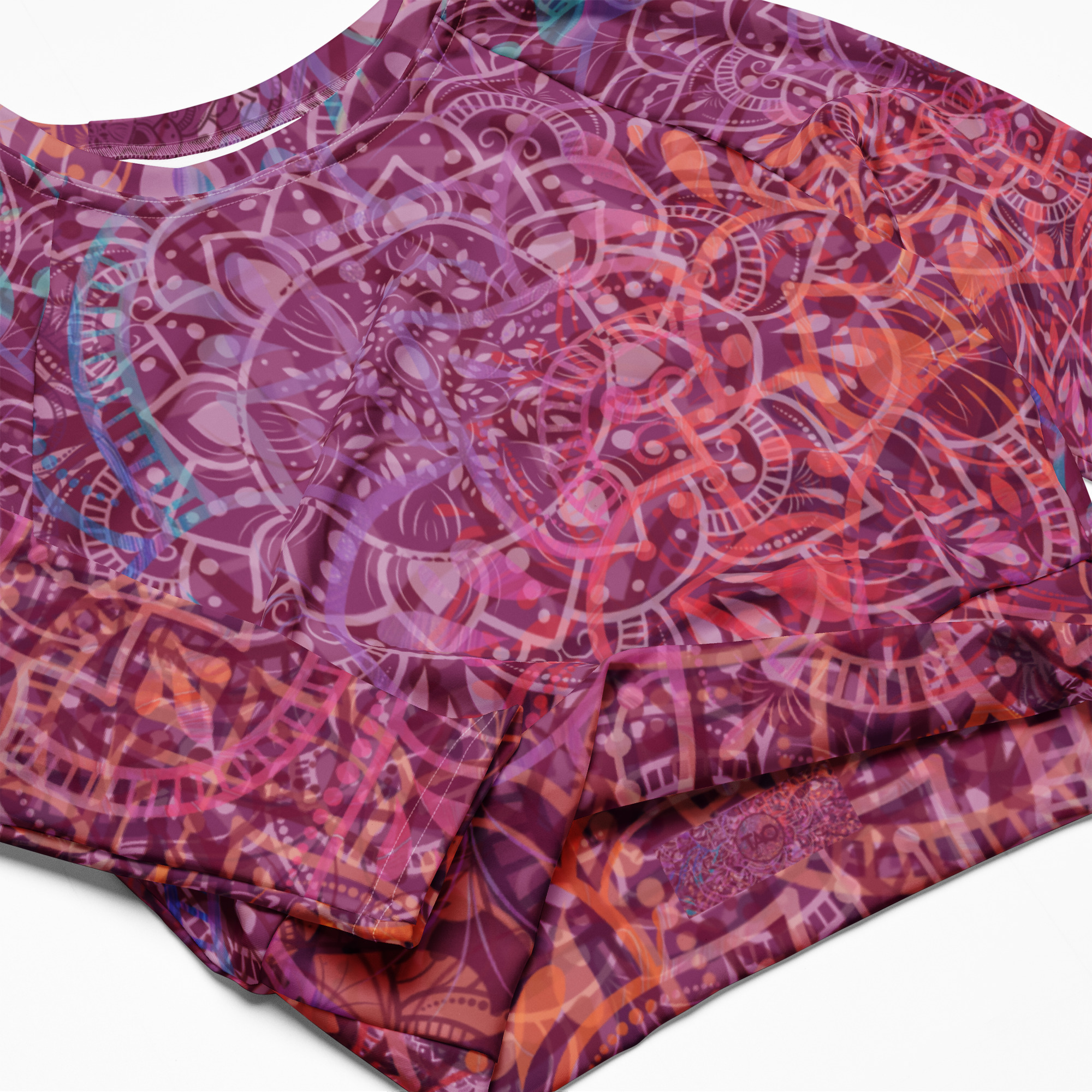 Mandala Glow long-sleeve crop top