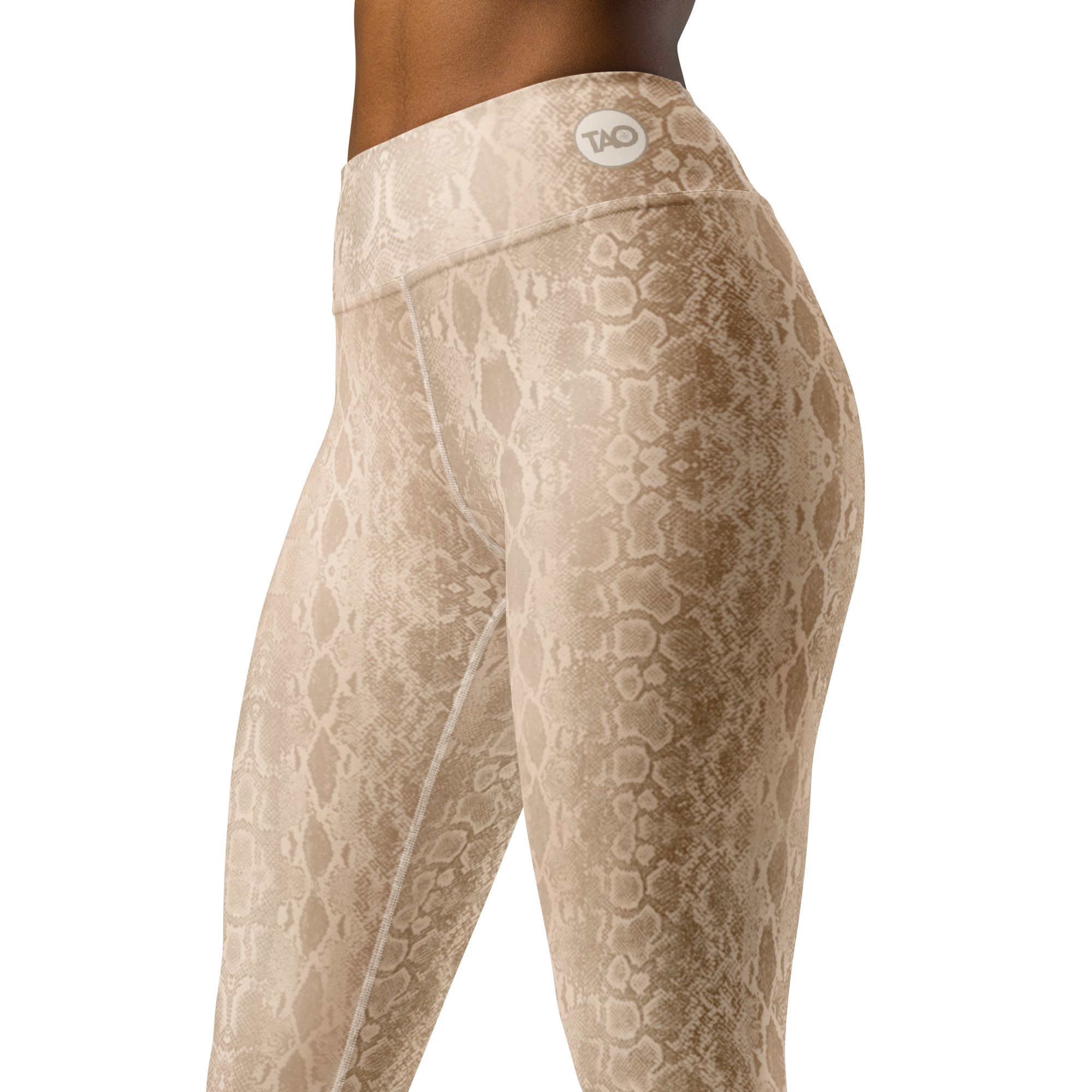 Sandy Snake Skin beige snake-print leggings