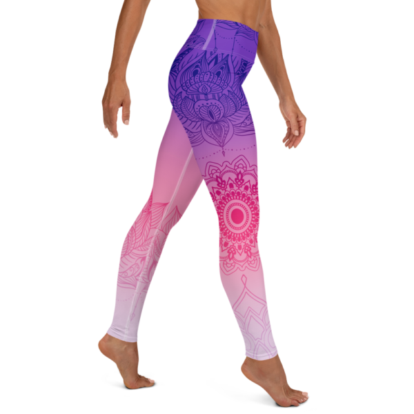 purple pink yoga leggings mockup, no bg