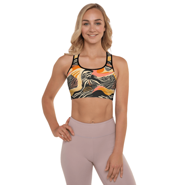 Safari Fall Sports Bra in soft, stretchy fabric with removable padding