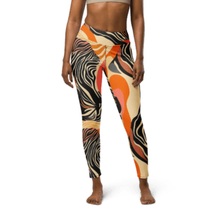 Safari Fall Yoga Leggings with high waistband and autumn colors