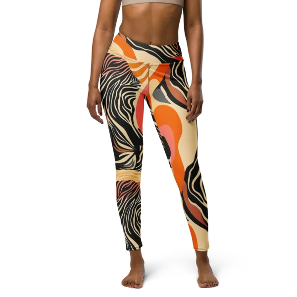 Safari Fall Yoga Leggings with high waistband and autumn colors